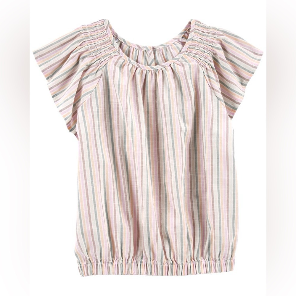 Carter's Multicolor Stripes Blouse with Ruffle Sleeves